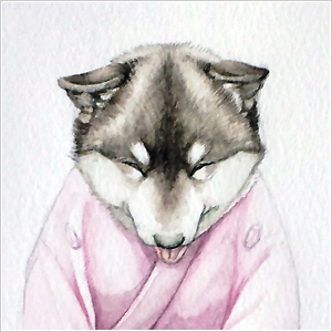 その他：2012 作品展出展『噺家 三犬衆（桃色）』